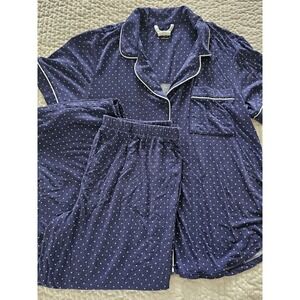 Kate Spade Dream A Little Dream Polka Dot Pajama in Navy White sz M